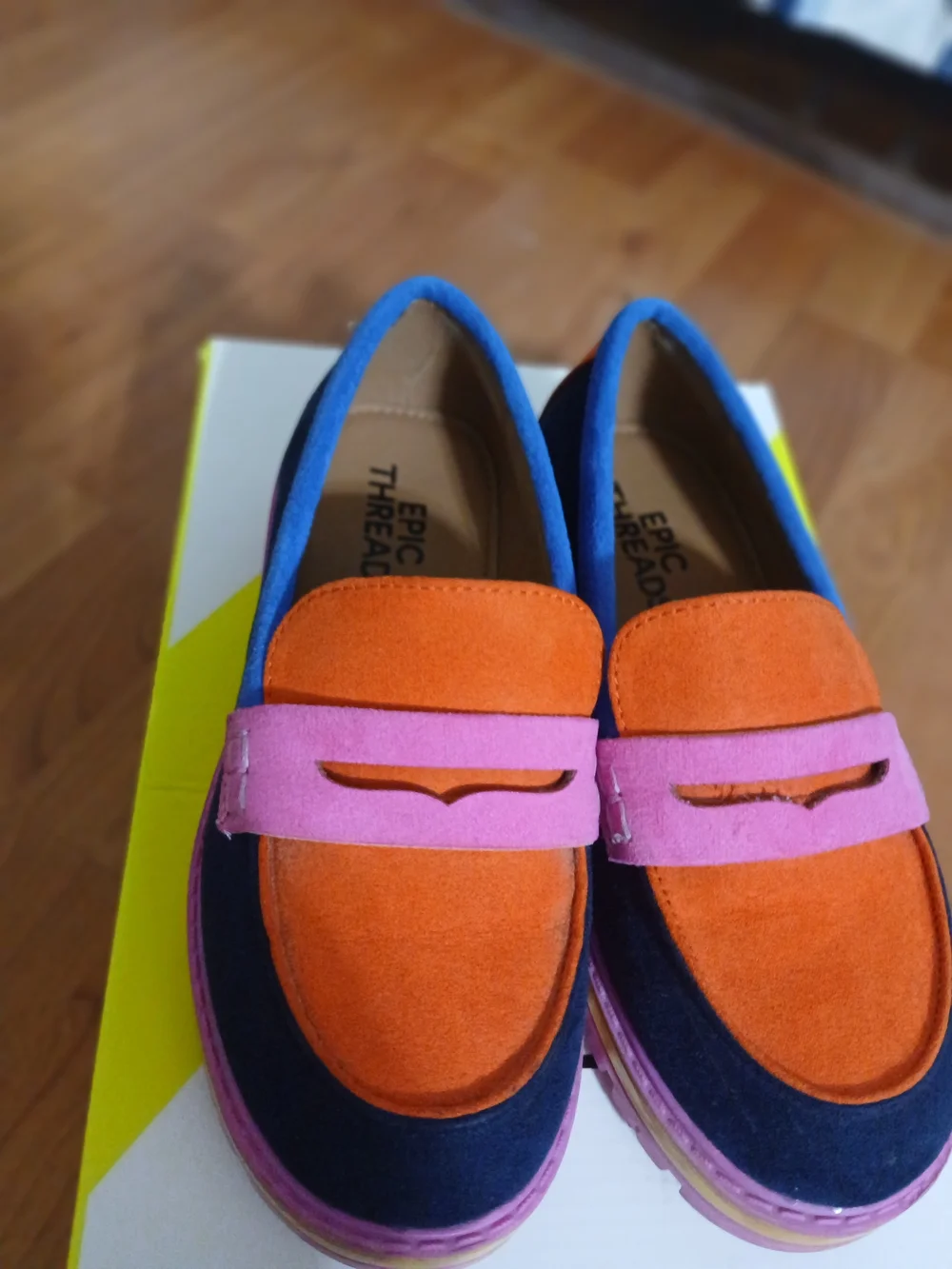 Epic Threads Orange & Pink Kids Suede Loafers